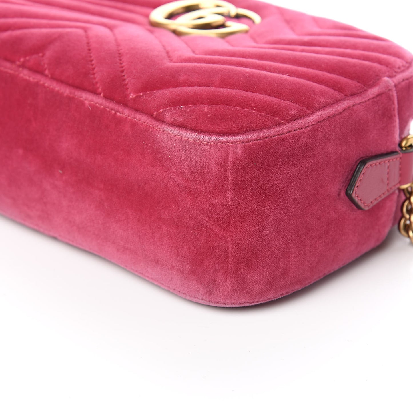 Velvet Matelasse Small GG Marmont Chain Shoulder Bag Light Raspberry Rose