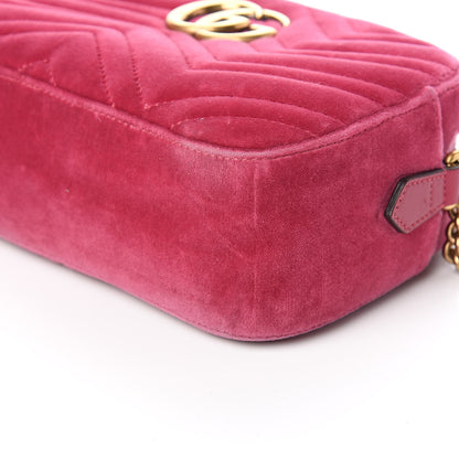 Gucci Velvet Matelasse Small GG Marmont Chain Shoulder Bag Light Raspberry Rose 9 of 11