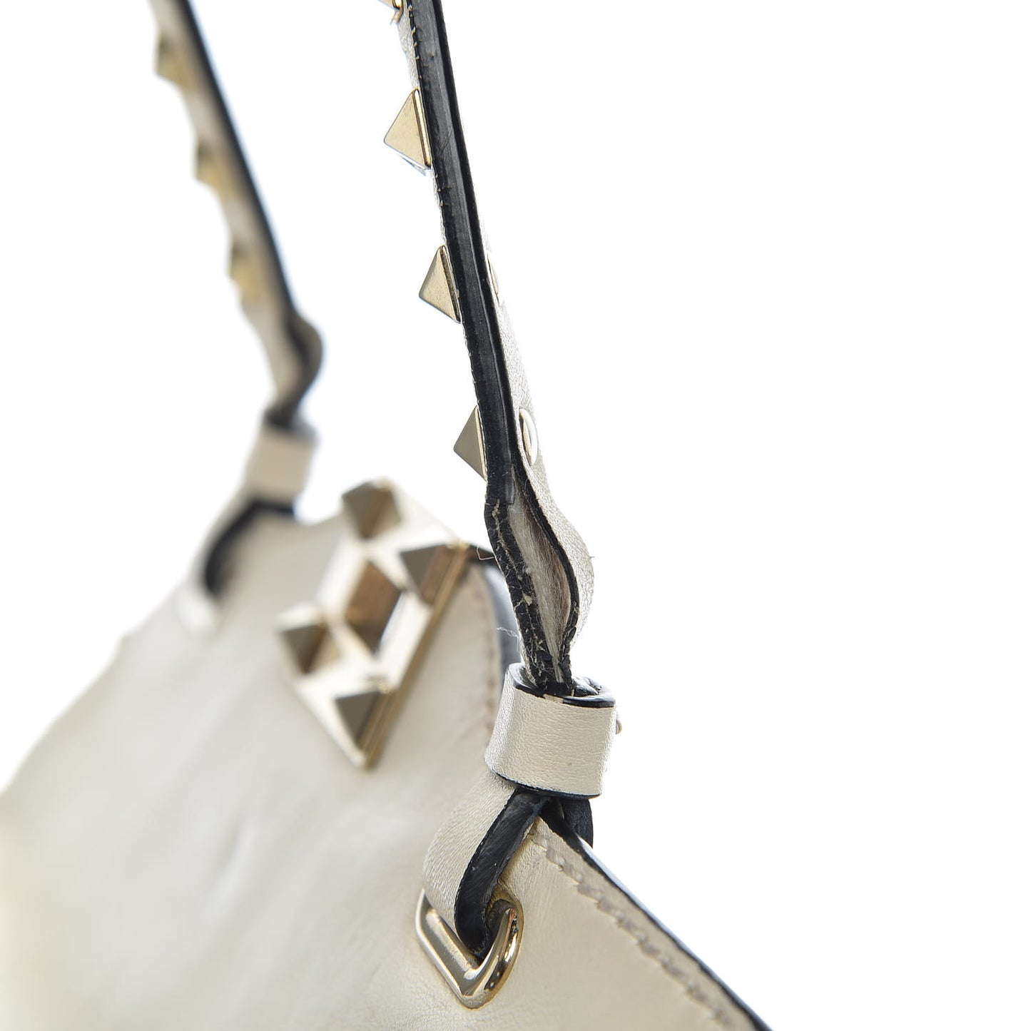 Vitello Small Rockstud Tote Ivory