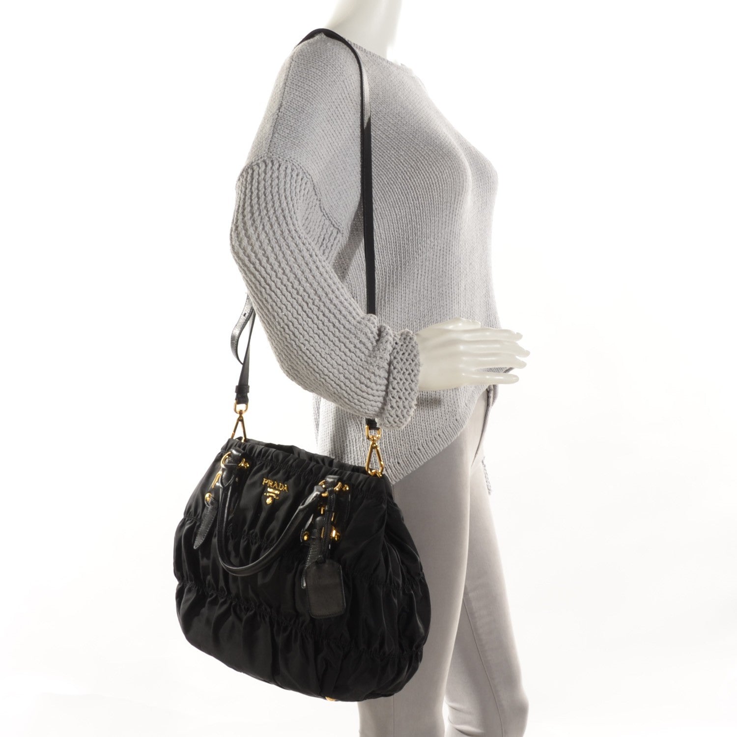 Prada Tessuto Nylon Gaufre Tote Nero Black 2 of 8