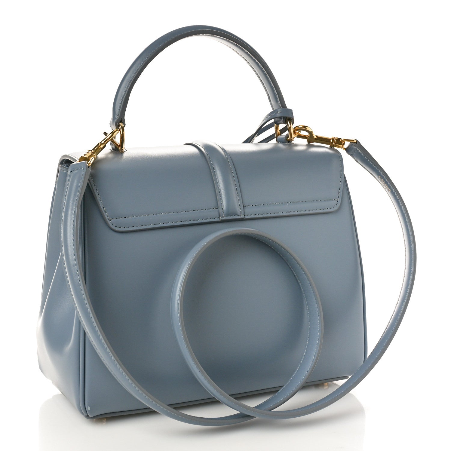Celine Satinated Calfskin Small 16 Top Handle Bag Pale Blue 2 of 9