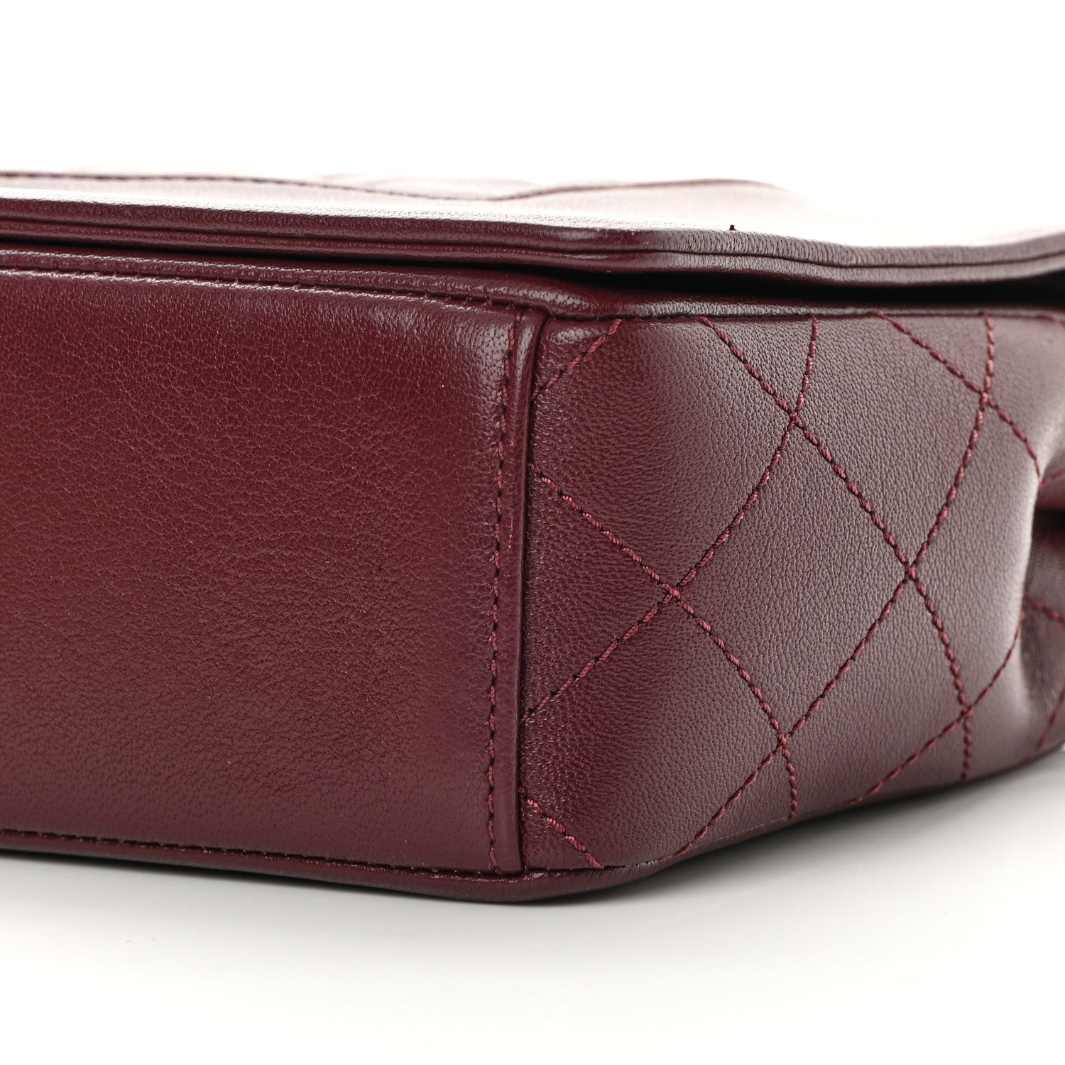 Chanel Sheepskin Quilted Vintage Mademoiselle Flap Dark Red 10 of 20