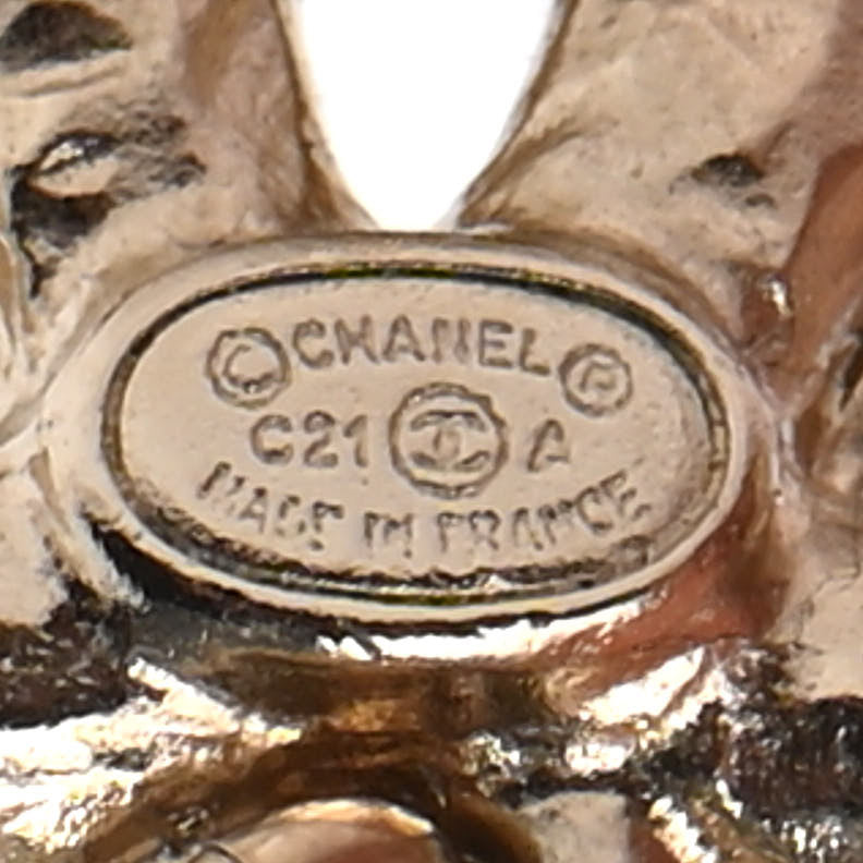 Chanel Crystal Pearl CC Drop Earrings Gold 4 of 4