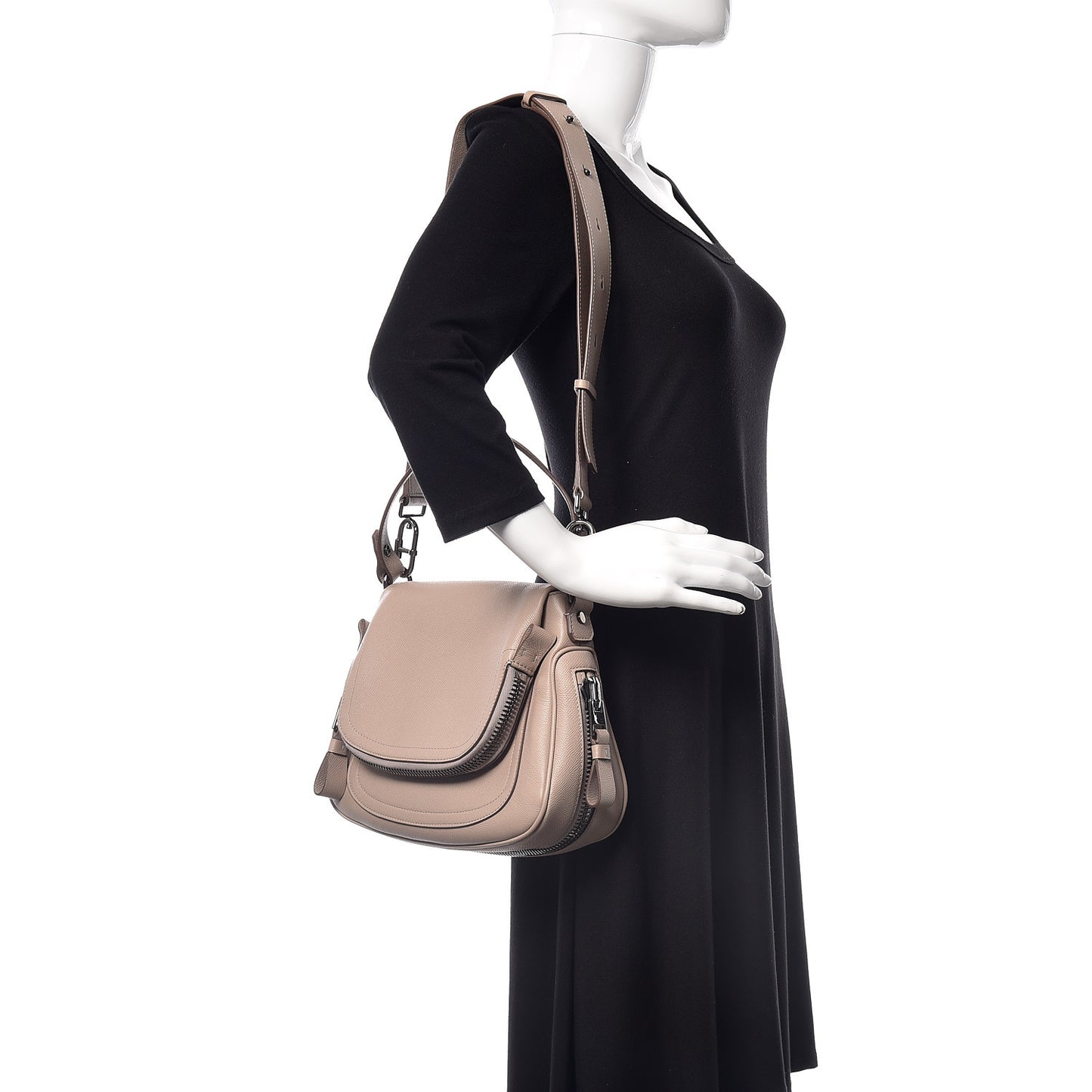 Calfskin Medium Jennifer Crossbody Silk Taupe
