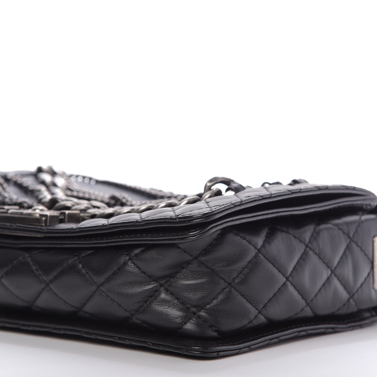 Chanel Calfskin Enchained New Medium Boy Flap Black 7 of 10
