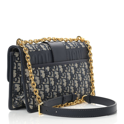 Christian Dior Oblique 30 Montaigne Chain Flap Bag Blue 3 of 10