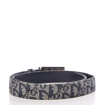 Christian Dior Canvas Monogram Logo Belt 85 Blue 3 of 9