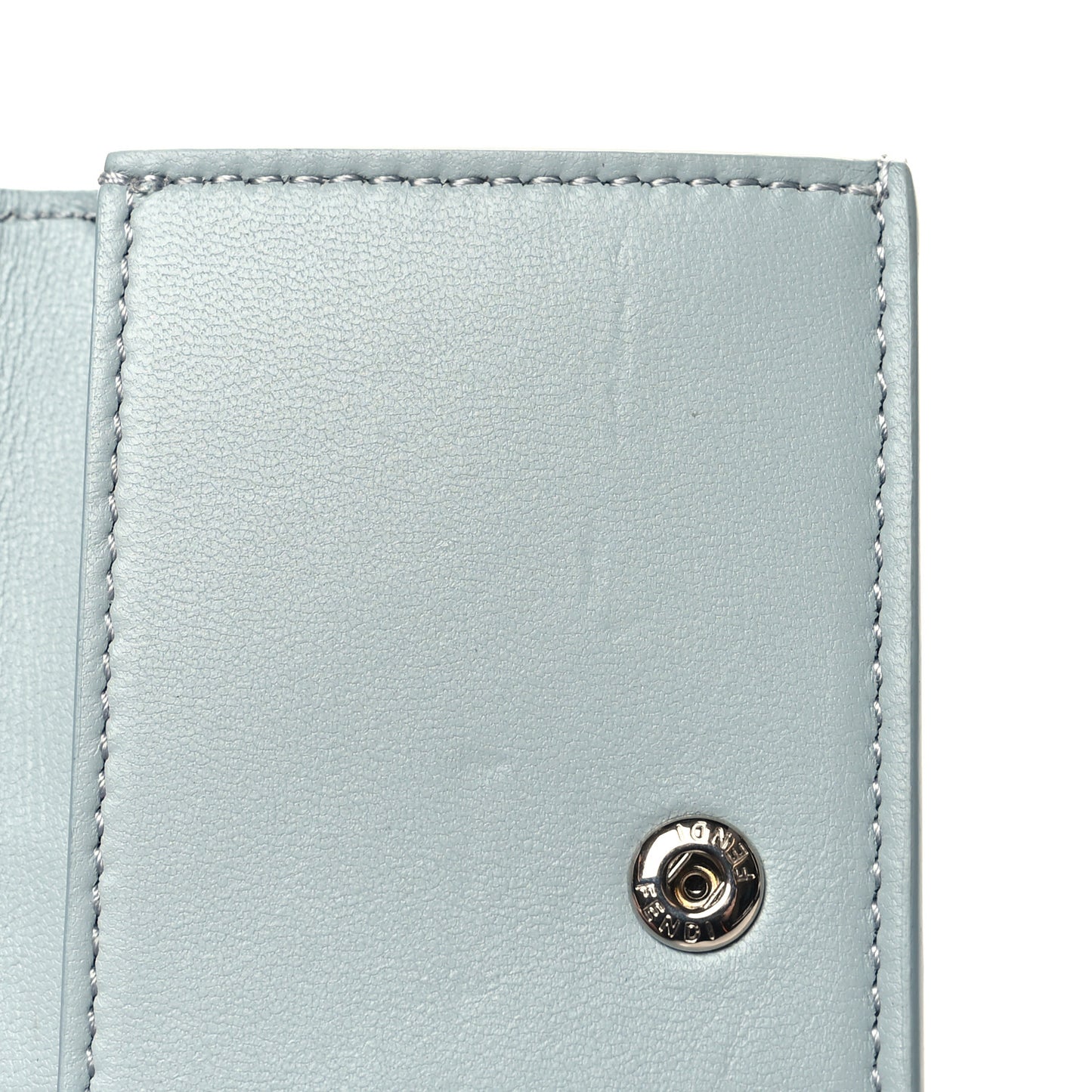 Nappa Matisse Enamel FF Diagonal Embossed Fold Over Card Holder Wallet Blue