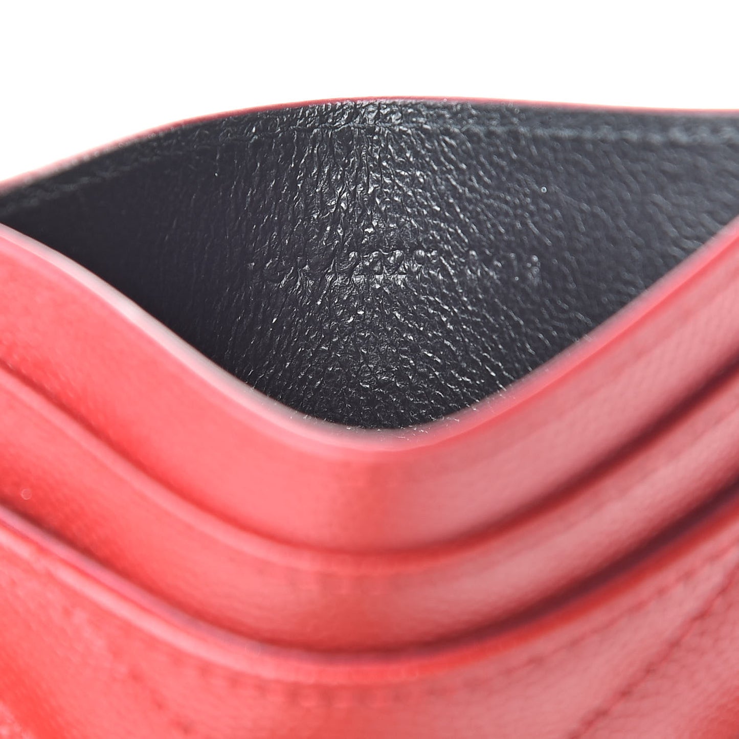 Grain De Poudre Matelasse Chevron Credit Card Case New Red