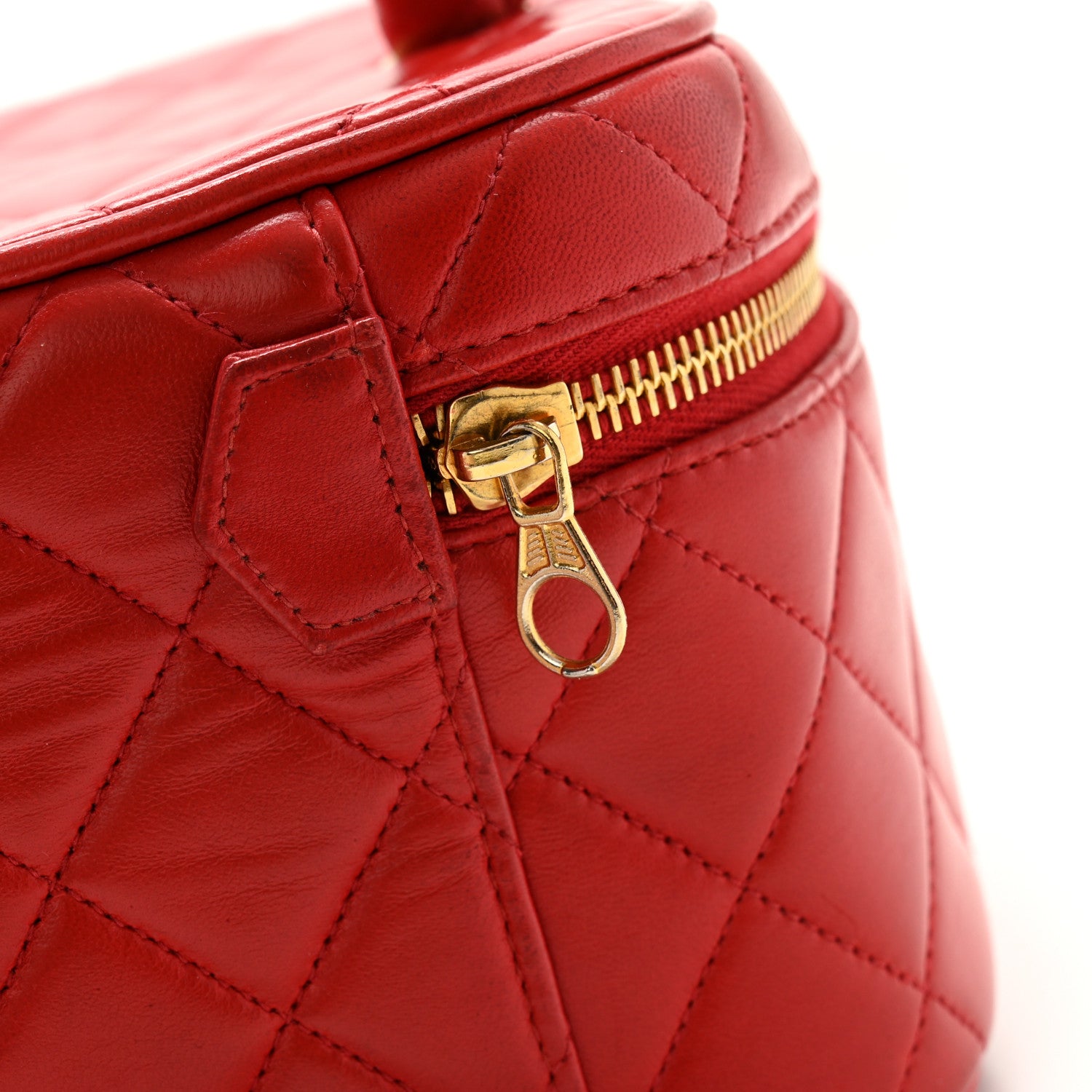Chanel Lambskin Quilted Vanity Case Red 9 of 9