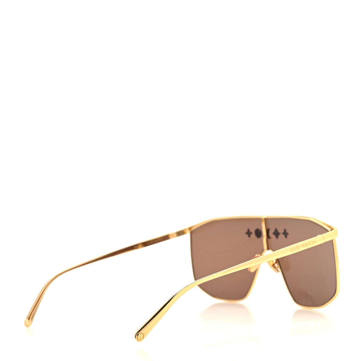 Louis Vuitton Metal LV Golden Mask Sunglasses Z1717U Gold 4 of 8