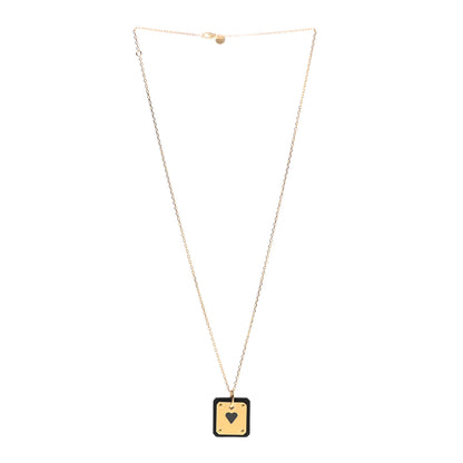Hermes Gold Plated Swift As De Coeur Necklace Black 3 of 6