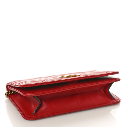 Gucci Calfskin Matelasse GG Marmont Mini Bag Hibiscus Red 4 of 12