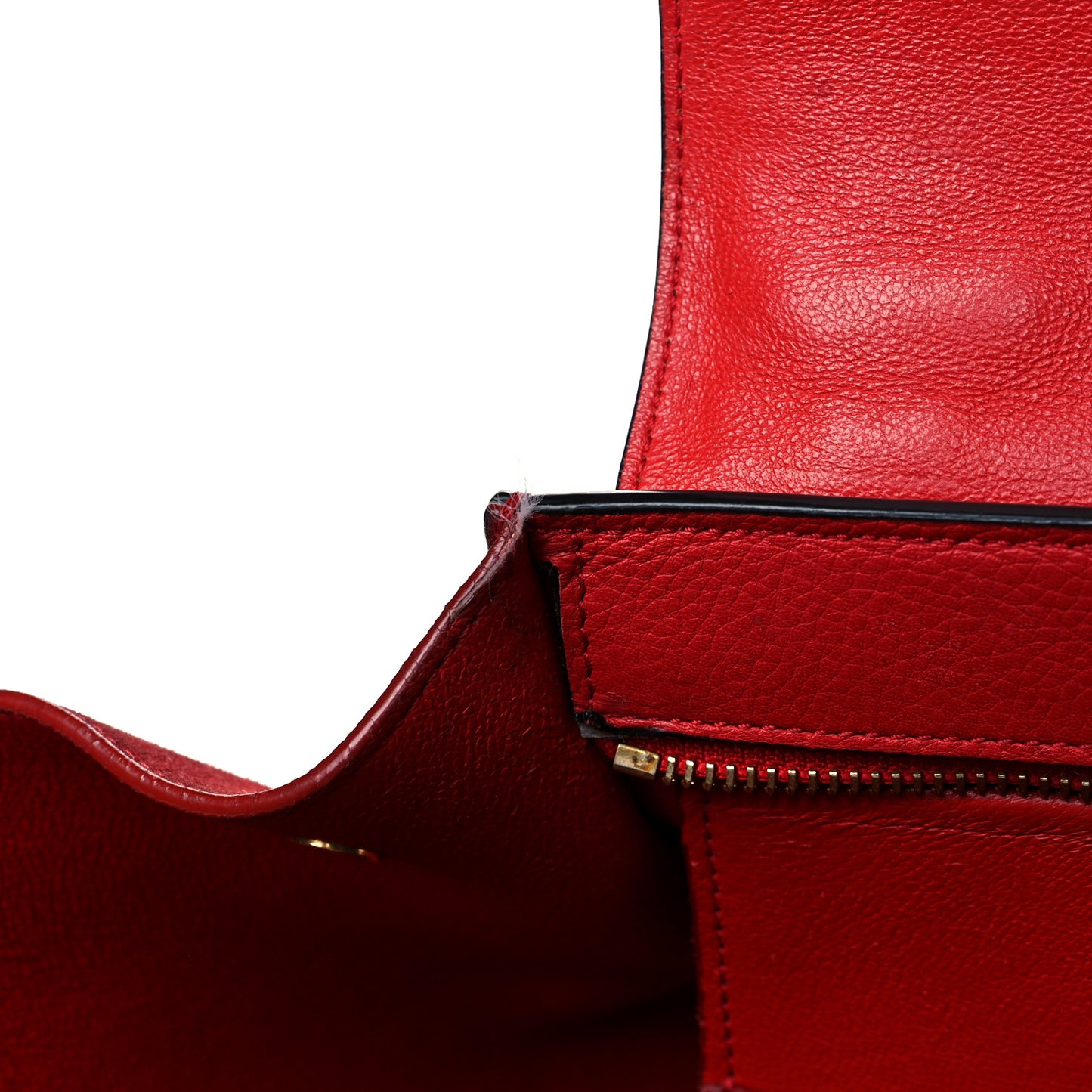 Drummed Calfskin Suede Medium Trapeze Coquelicot