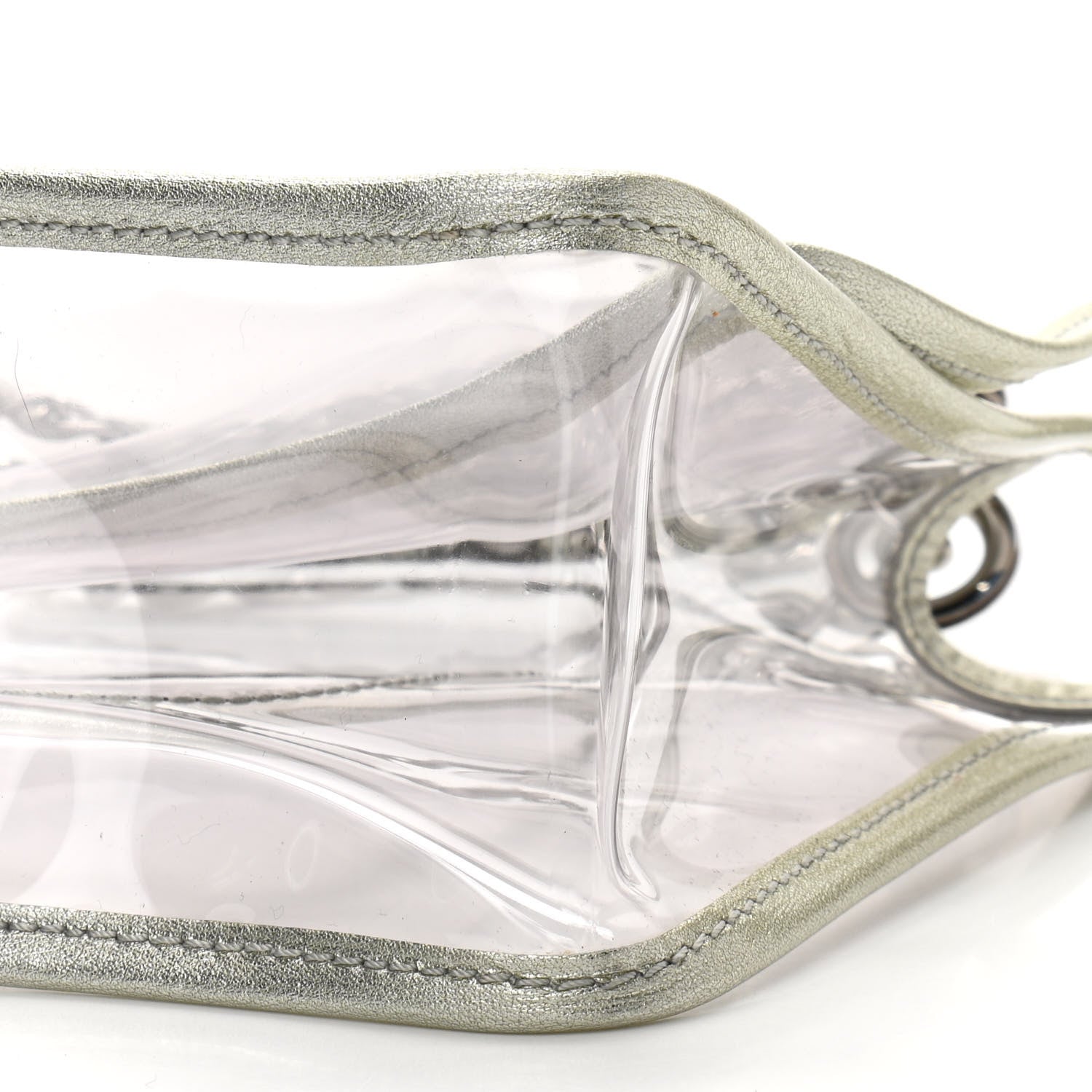 Chanel Metallic Lambskin PVC Medium Naked Flap Transparent Silver 10 of 11