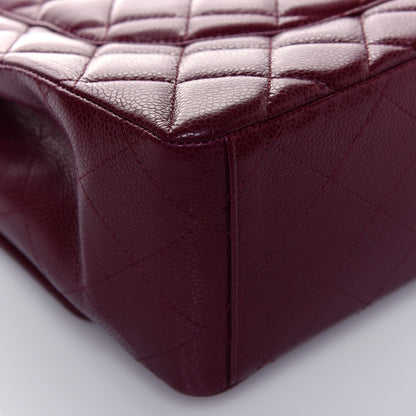 Chanel Caviar Quilted Maxi Single Flap Dark Red 11 of 15