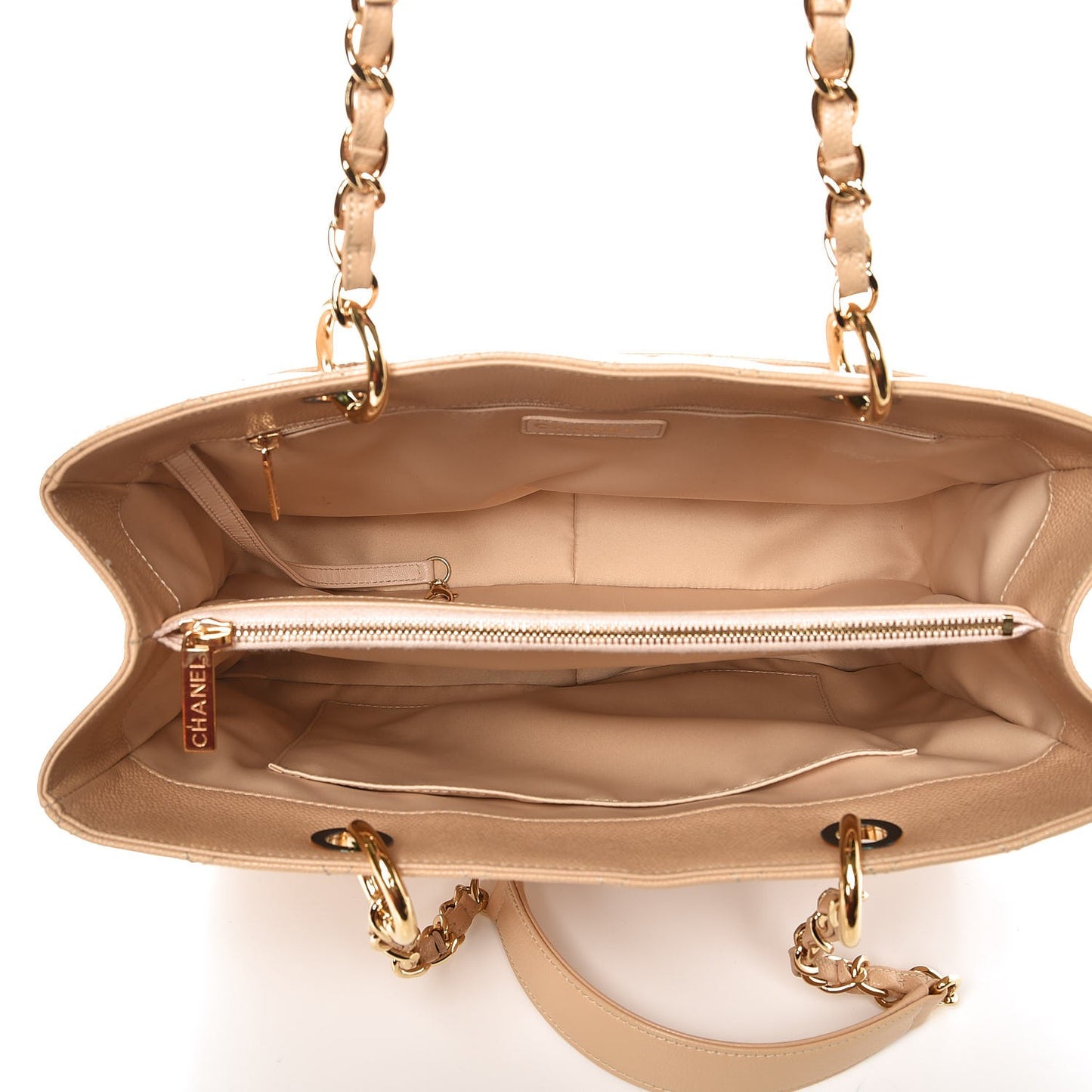 Caviar Quilted Grand Shopping Tote GST Beige Clair