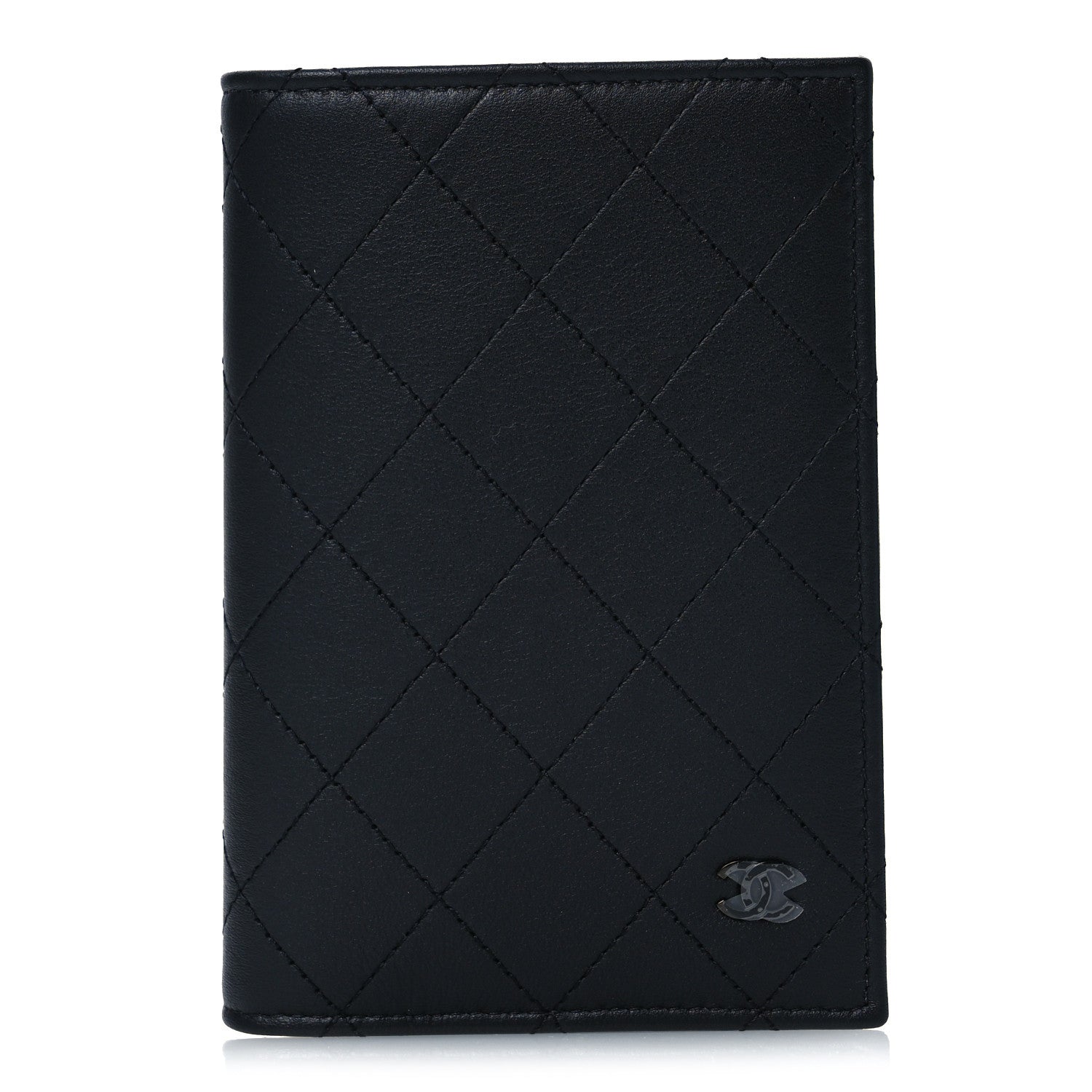 Chanel Grained Calfskin Quilted Card Holder Wallet So Black 1 of 9