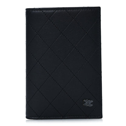 Chanel Grained Calfskin Quilted Card Holder Wallet So Black 1 of 9