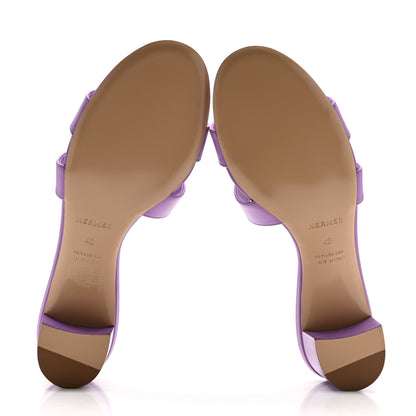Hermes Calfskin Oasis Sandals 40 Violet 6 of 9