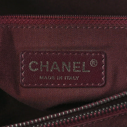 Chanel Denim Quilted Boy Shopping Tote Black 6 of 10
