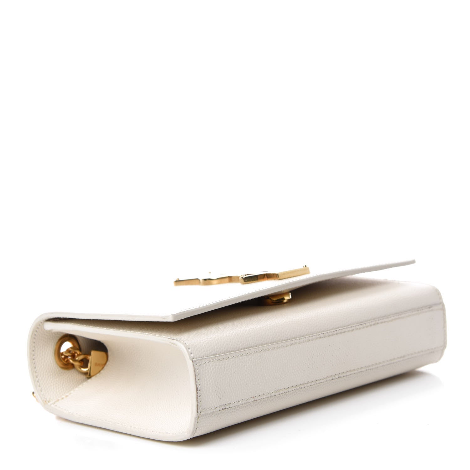 Saint Laurent Grain De Poudre Small Monogram Kate Satchel Optical White 4 of 11