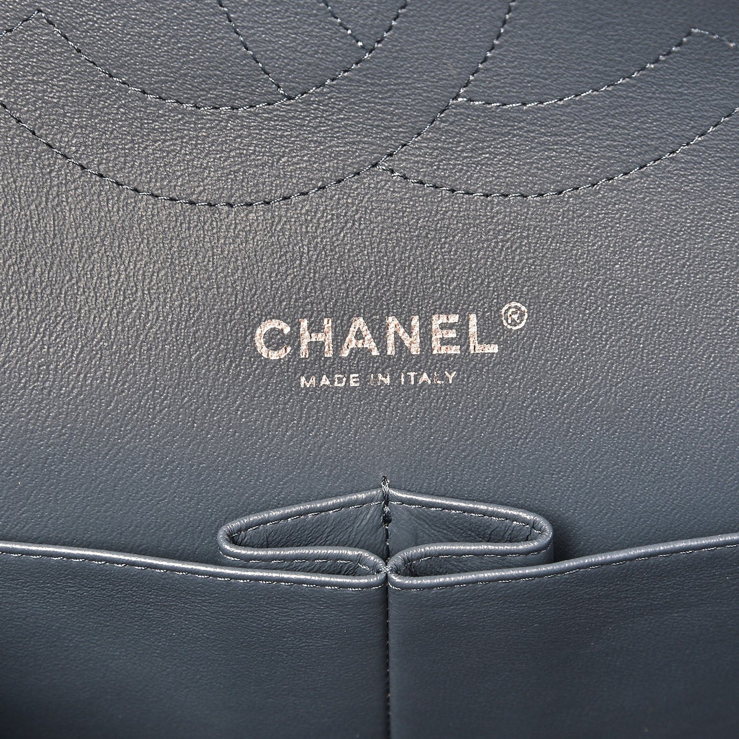 Lambskin Quilted Jumbo Double Flap Blue