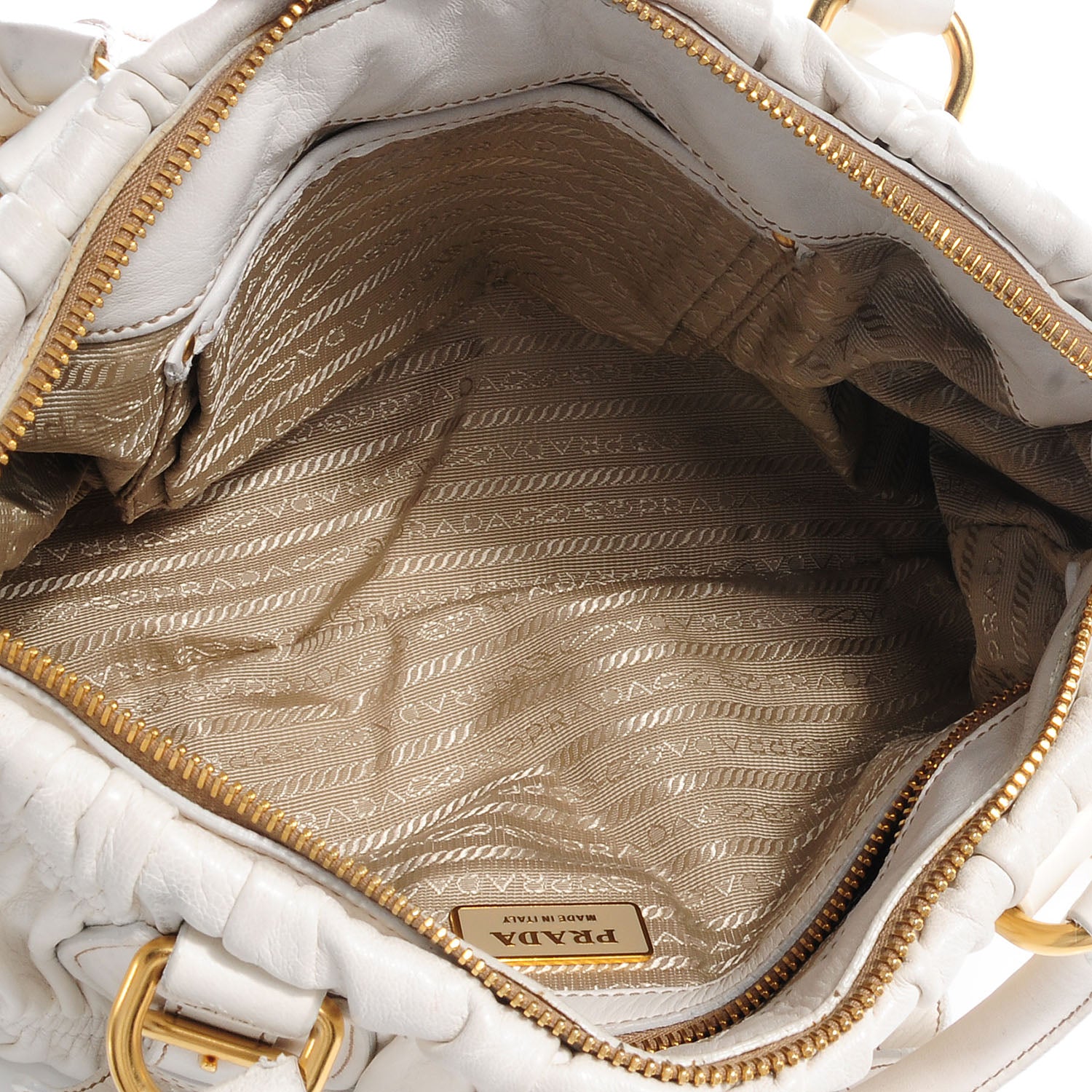 Prada Nappa Gaufre Shopping Satchel White 12 of 31