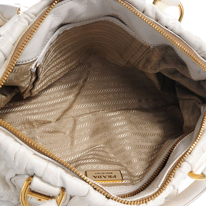 Prada Nappa Gaufre Shopping Satchel White 12 of 31