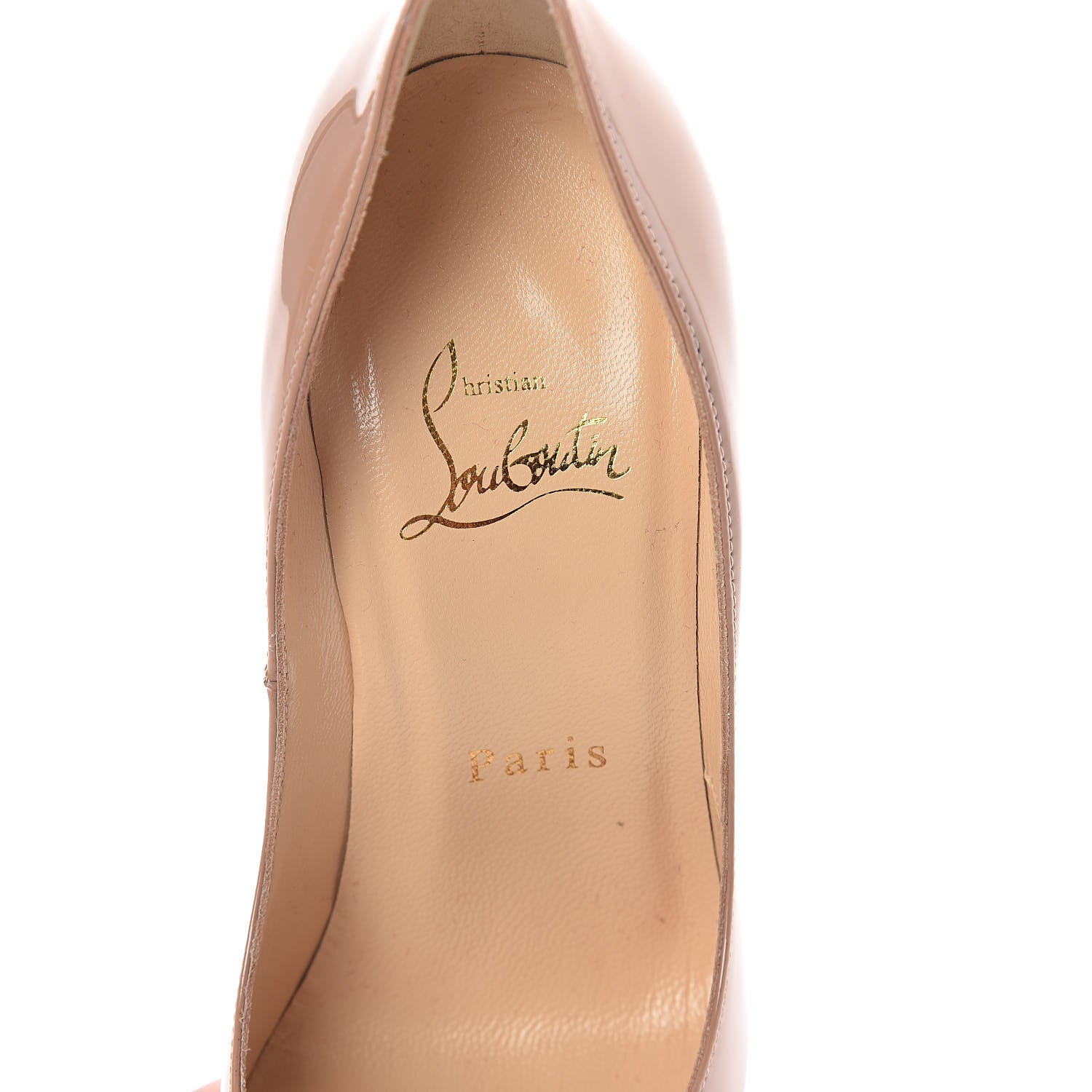 Christian Louboutin Patent Lady Peep 150 Pumps 36.5 Nude 5 of 7