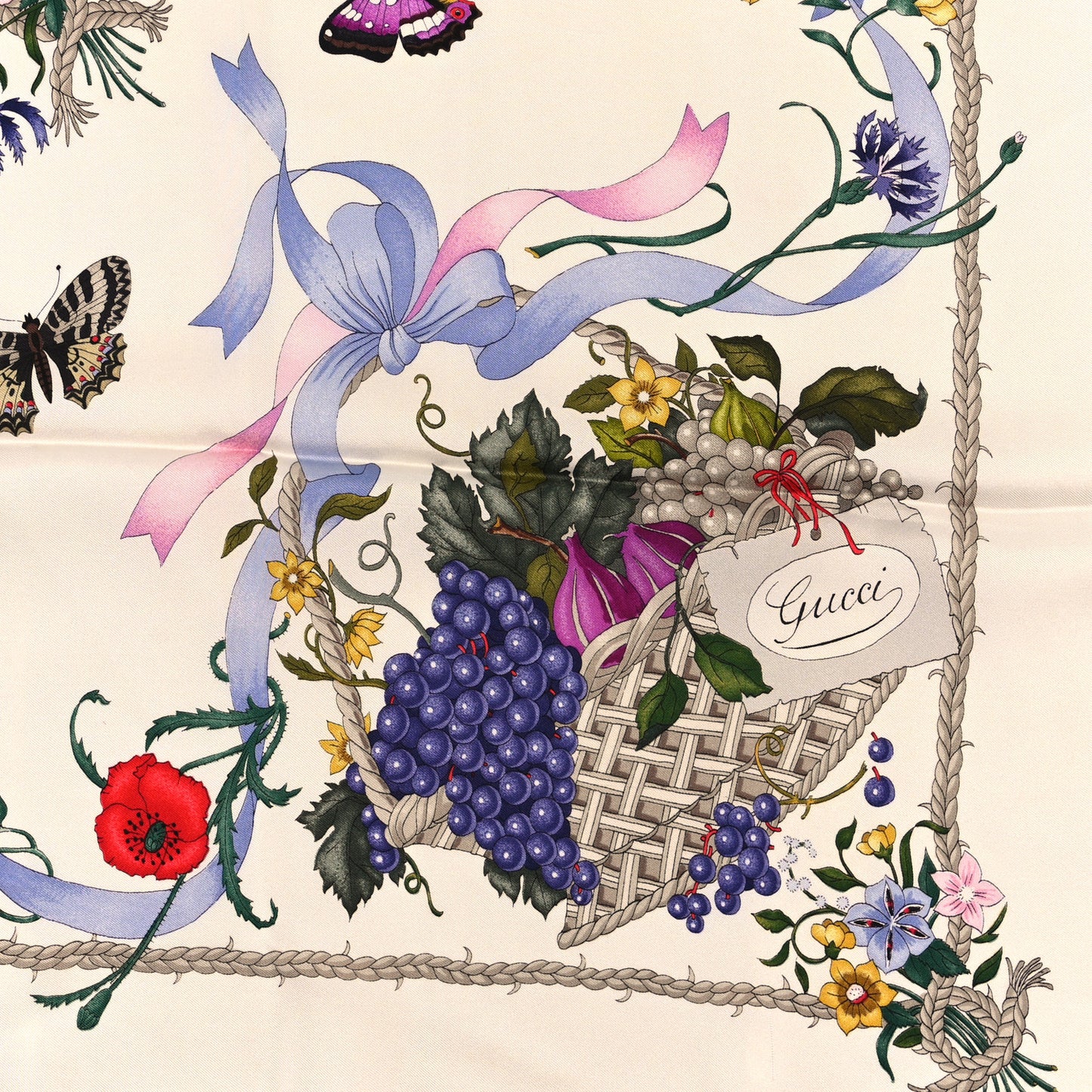 Silk Twill Butterfly Square Scarf