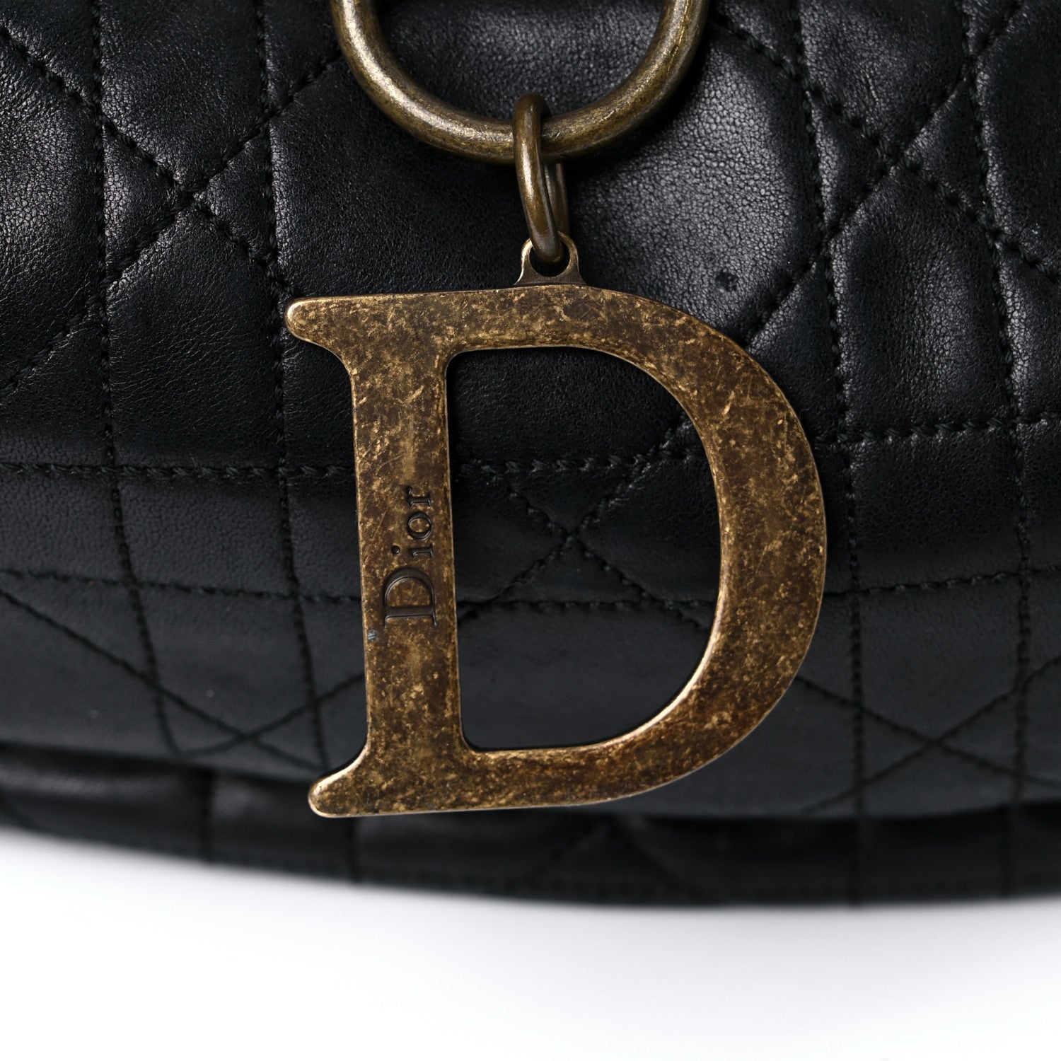 Christian Dior Lambskin Cannage Flap Shoulder Bag Black 24 of 29