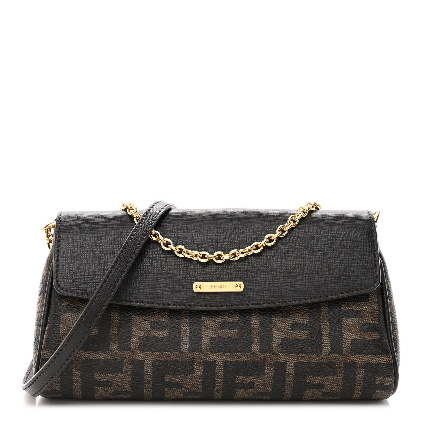Zucca Spalmati Vitello Elite Flap Crossbody Bag Tobacco Marrone