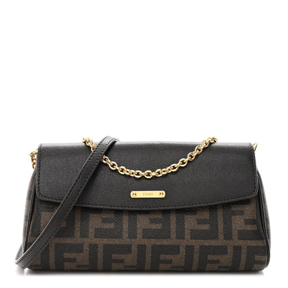 Fendi Zucca Spalmati Vitello Elite Flap Crossbody Bag Tobacco Marrone 1 of 9