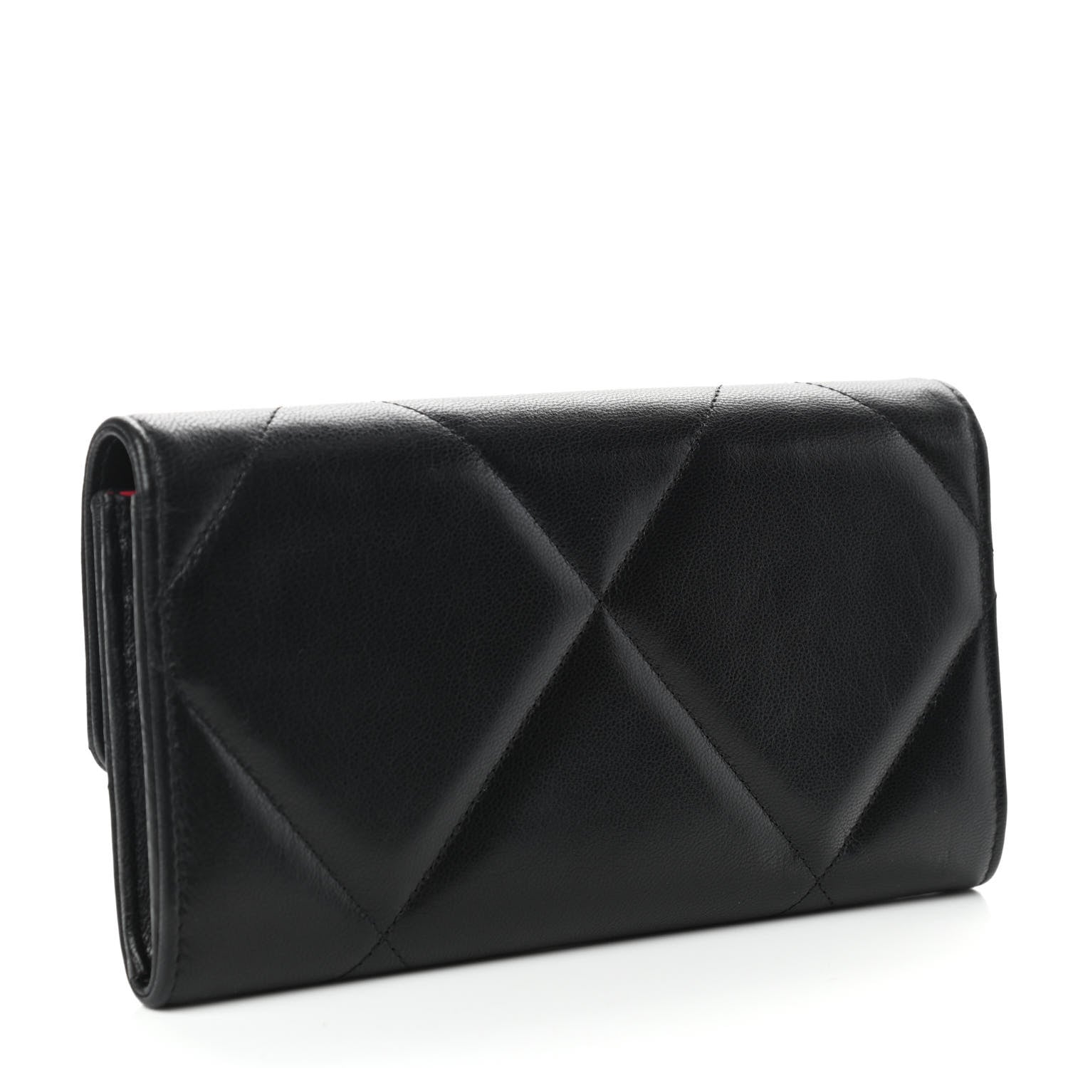 Chanel Lambskin Quilted Chanel 19 Flap Wallet Black 3 of 8