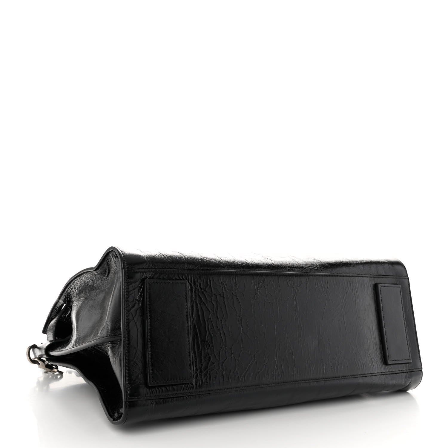 Saint Laurent Cracked Shiny Calfskin Souple 36H Sac De Jour Duffle Black 4 of 10