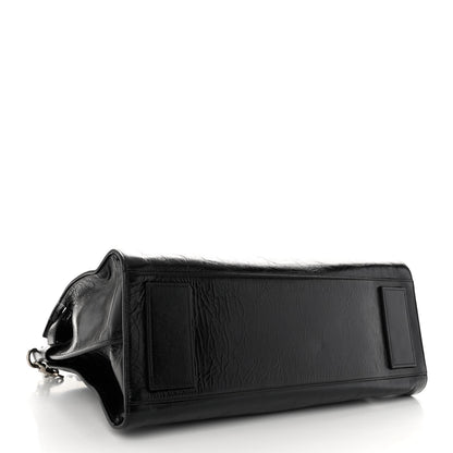 Saint Laurent Cracked Shiny Calfskin Souple 36H Sac De Jour Duffle Black 4 of 10