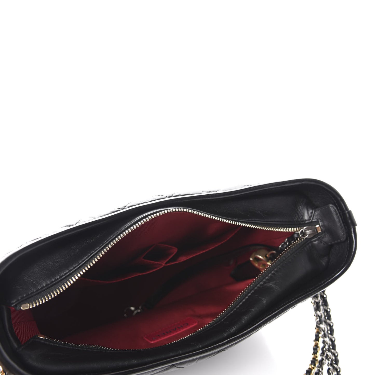 Aged Calfskin Quilted Medium Gabrielle Hobo Black