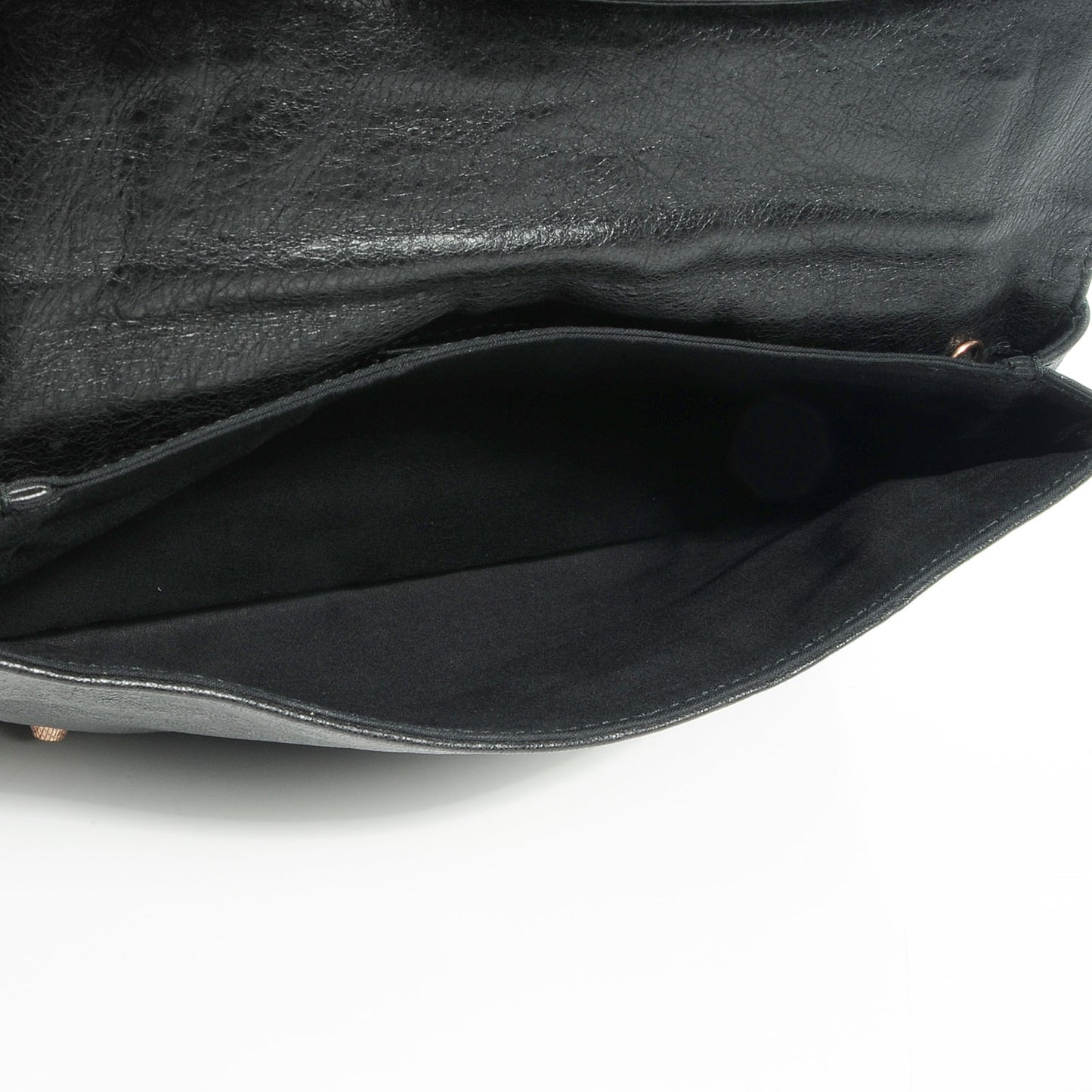 Agneau Giant 12 Rose Gold Hardware Envelope Clutch Black