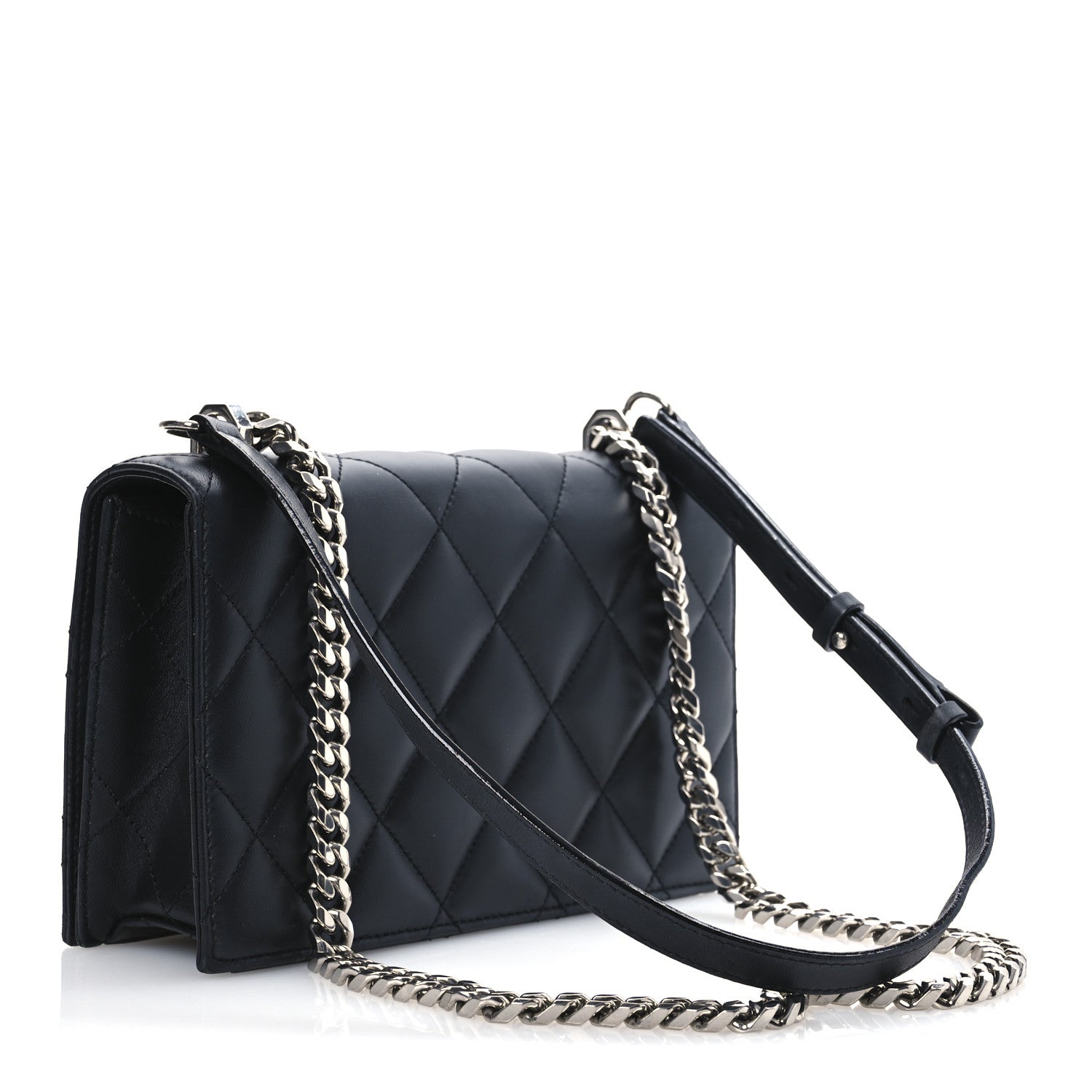 Alexander McQueen Lambskin Quilted Graffiti Knuckle Shoulder Bag Black 3 of 10
