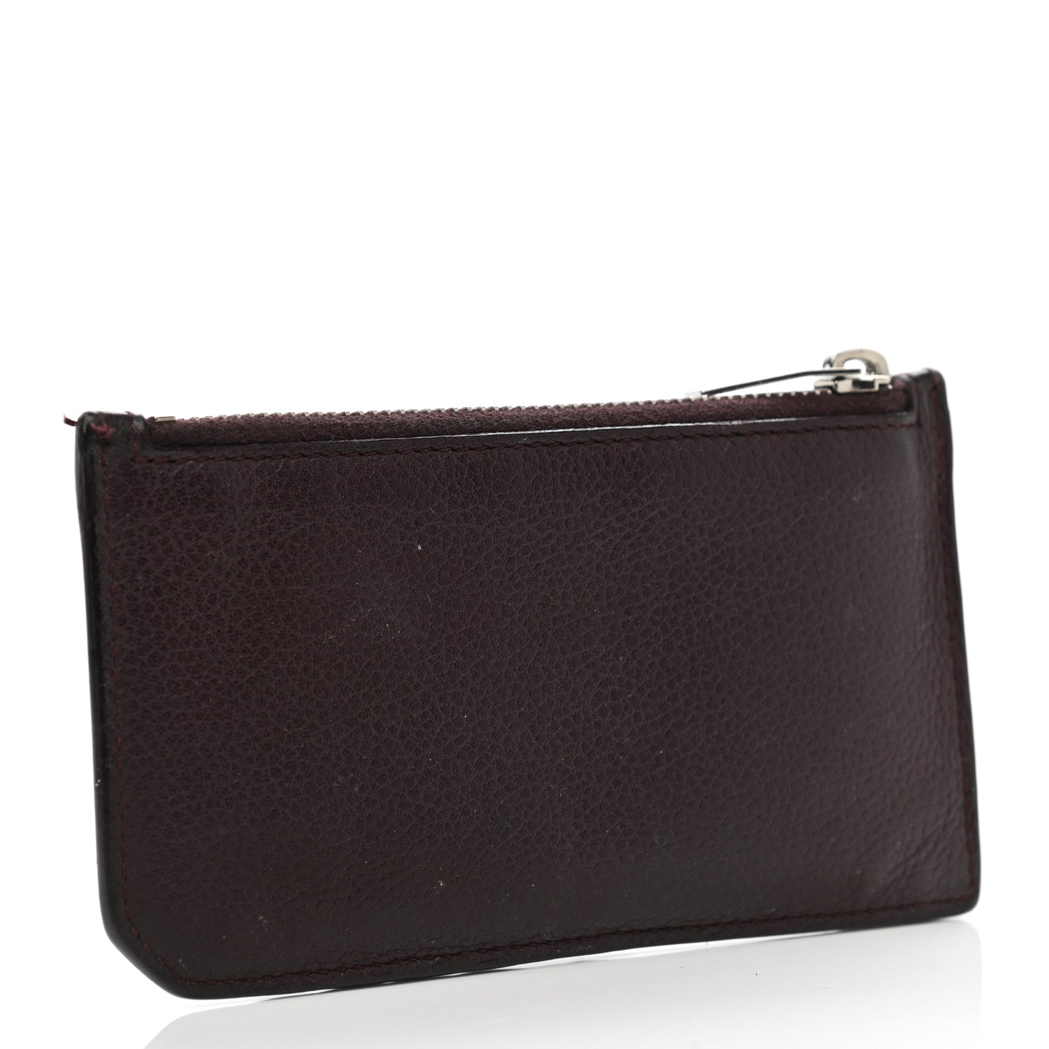 Saint Laurent Grained Calfskin 5 Fragments Zip Pouch Card Holder Bordeaux 3 of 11