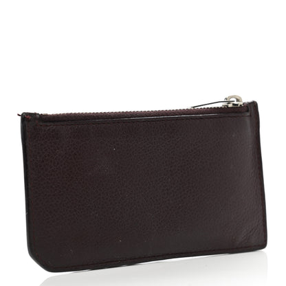 Saint Laurent Grained Calfskin 5 Fragments Zip Pouch Card Holder Bordeaux 3 of 11