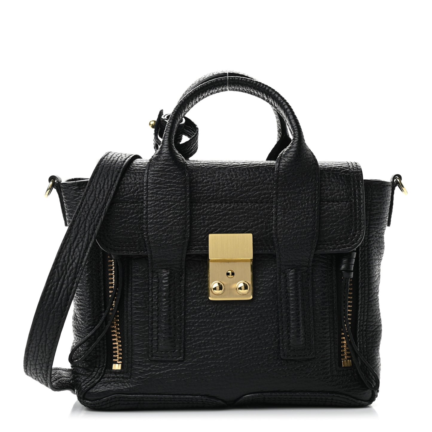 Textured Calfskin Mini Pashli Satchel Black