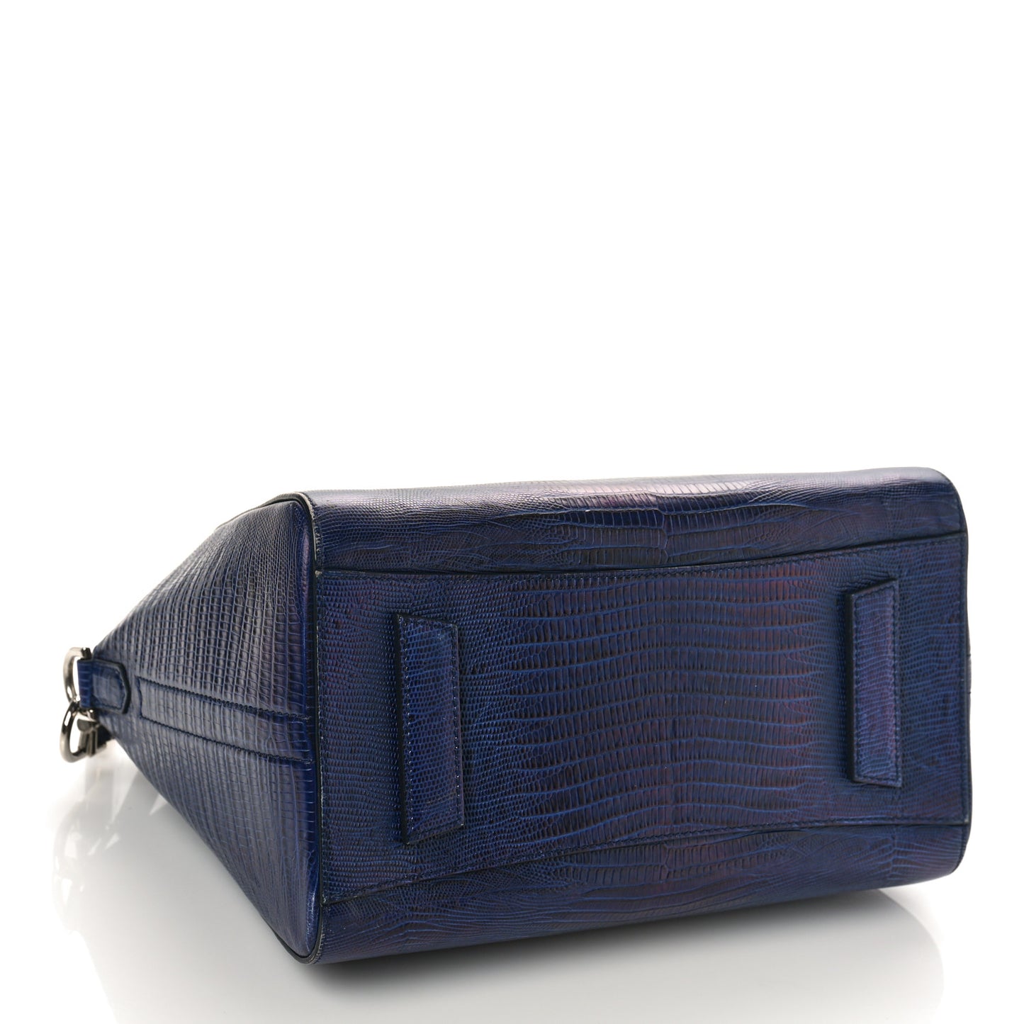 Calfskin Lizard Embossed Small Antigona Deep Blue