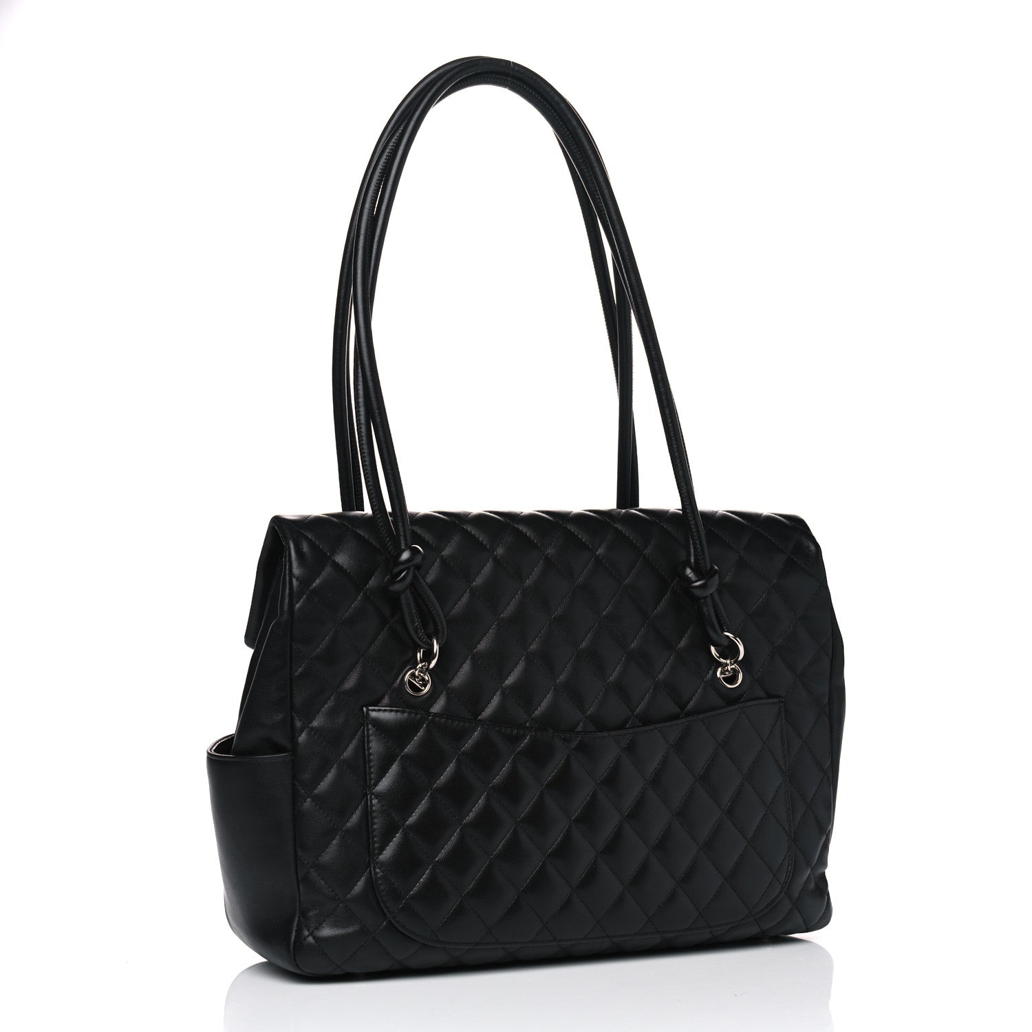 Chanel Calfskin Quilted Large Cambon Flap Black White 2 of 10