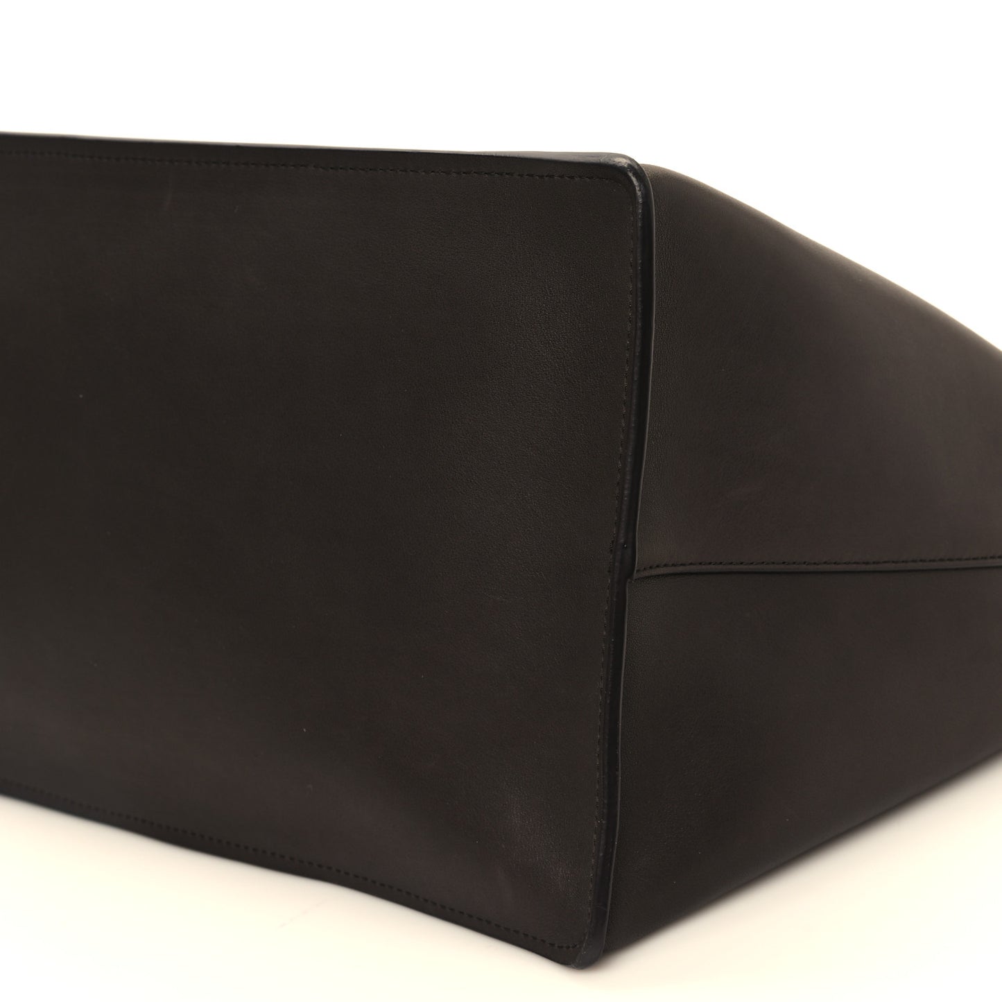 Polished Saddle Calfskin Idaho Top Handle Dark Brown