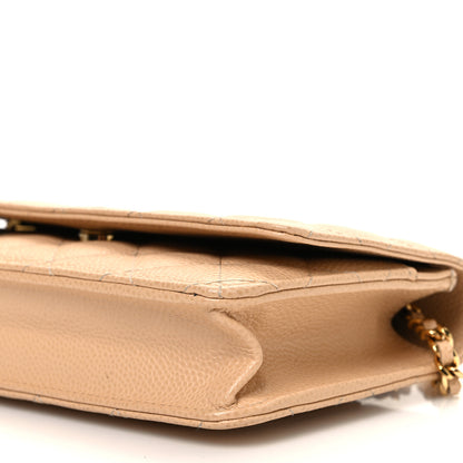 Chanel Caviar Quilted Wallet on Chain WOC Beige 11 of 12