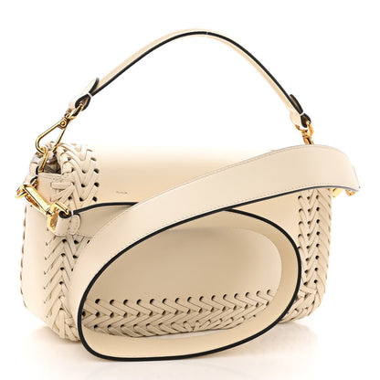 Fendi Vitello King Ceylon Woven Baguette White Ice 3 of 9