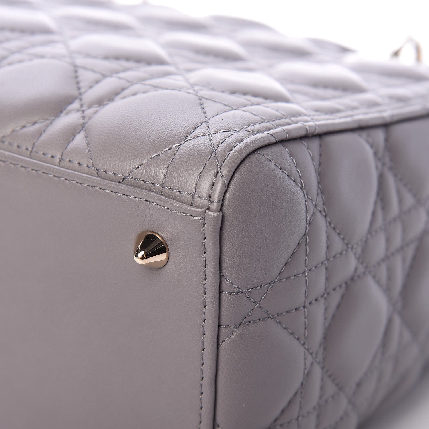 Christian Dior Lambskin Cannage Medium Lady Dior Grey 12 of 15