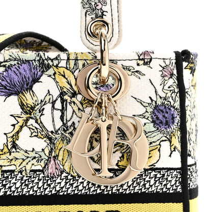 Christian Dior Canvas Embroidered Chardons Toile De Jouy Medium Lady D-Lite Latte Multicolor 7 of 9